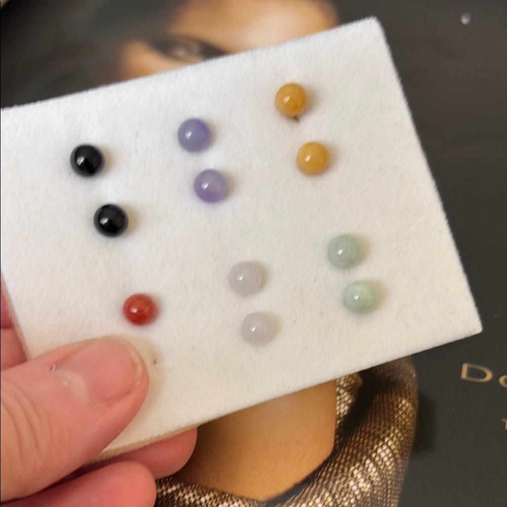Natural Earrings From Jade Set New